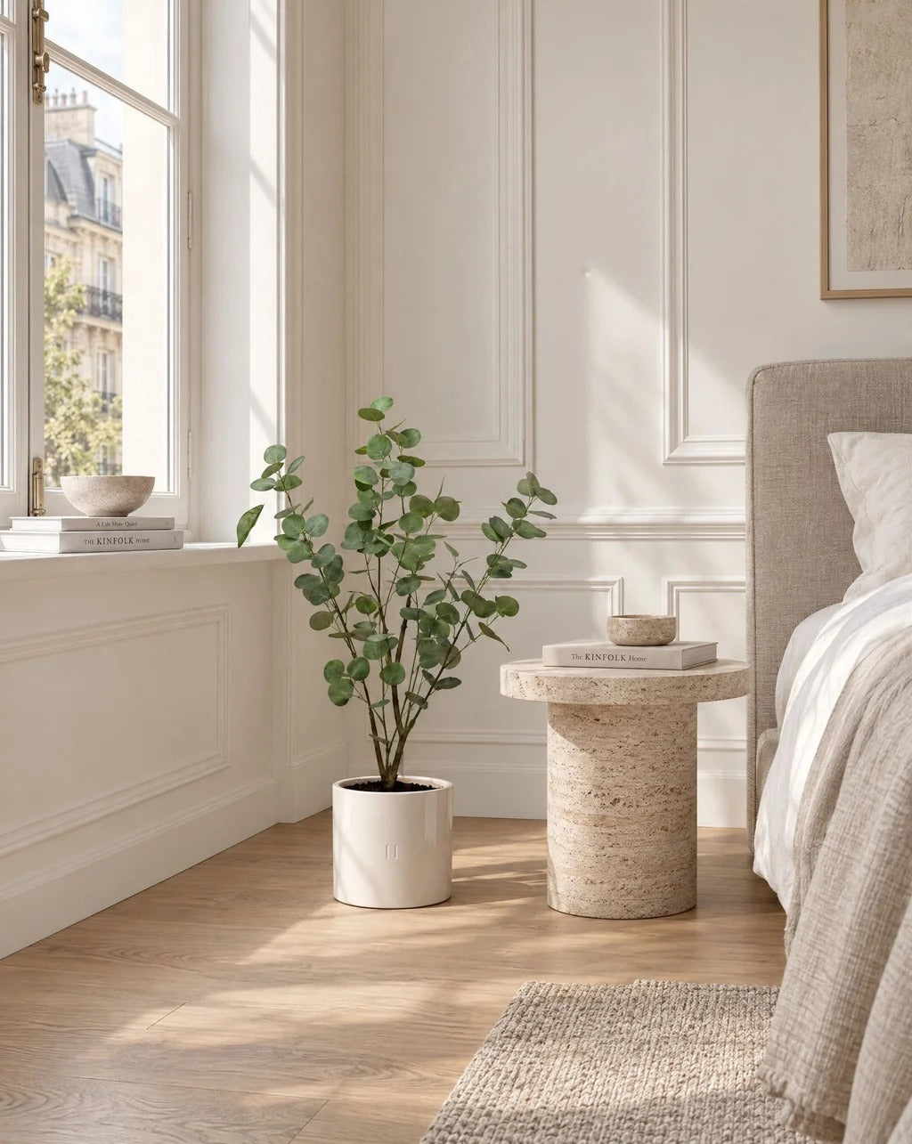 Eucalyptus artificiel HOPER dans une chambre, lifestyle HOPER #Taille_90cm