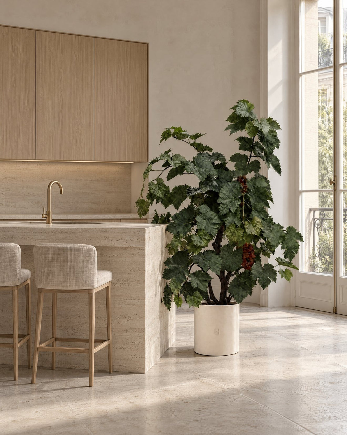 Vigne artificielle HOPER dans une cuisine, lifestyle HOPER #Taille_165cm